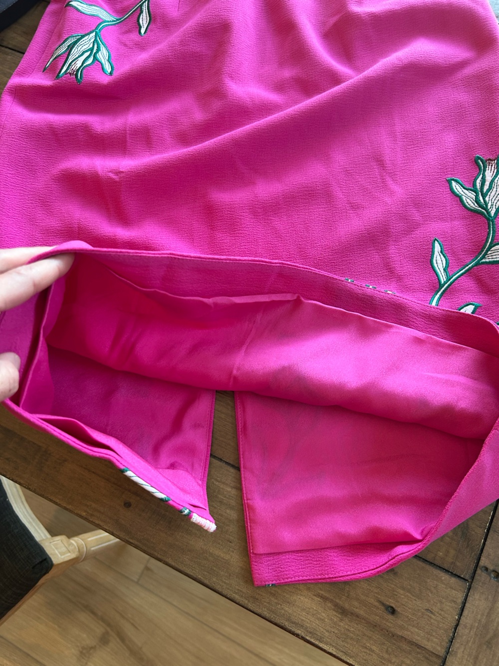 Dress the Population Nicole Floral Tropical Fuchsia Cocktail Dress L - Picture 12 of 16